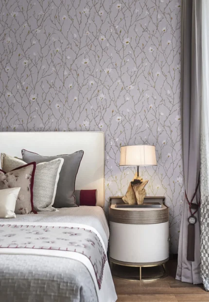 Lavender Embossed Wallpaper – Chinoiserie Elegance (7800-2)